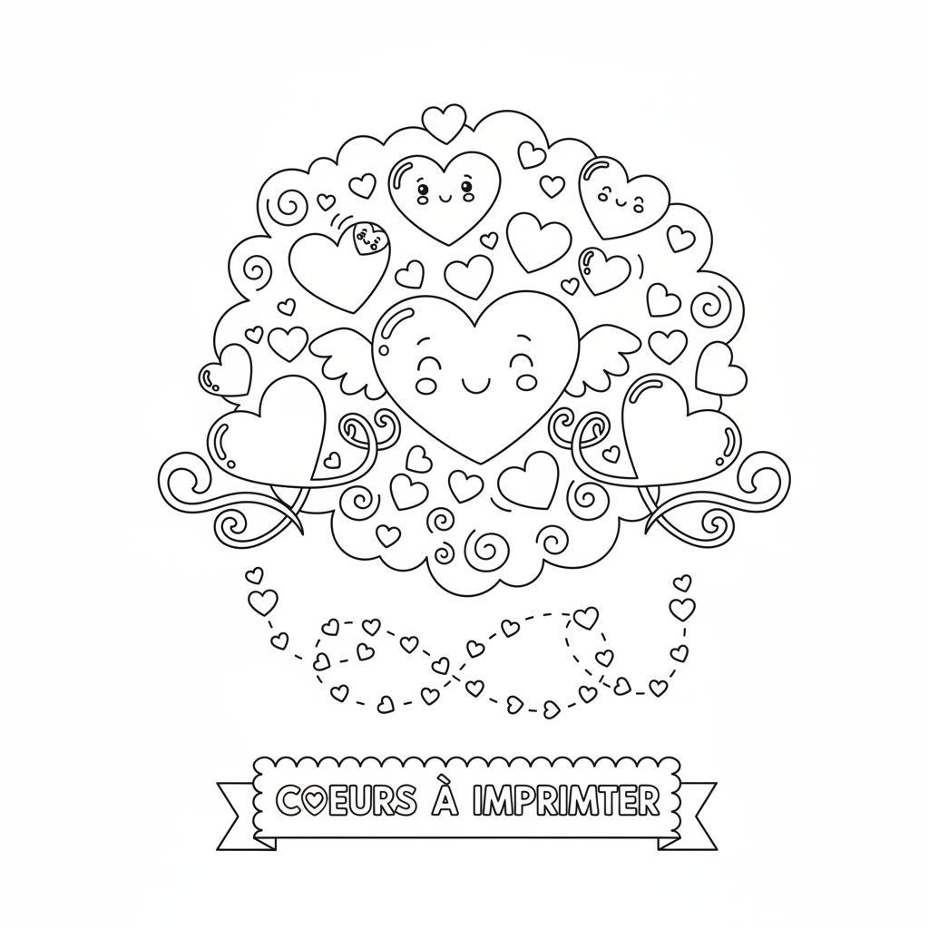 Coloriage coloriage coeurs à imprimer
