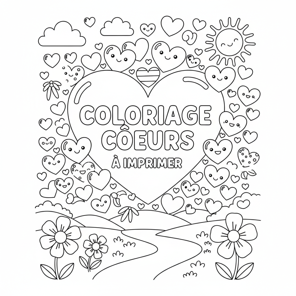 Coloriage coloriage coeurs à imprimer 3