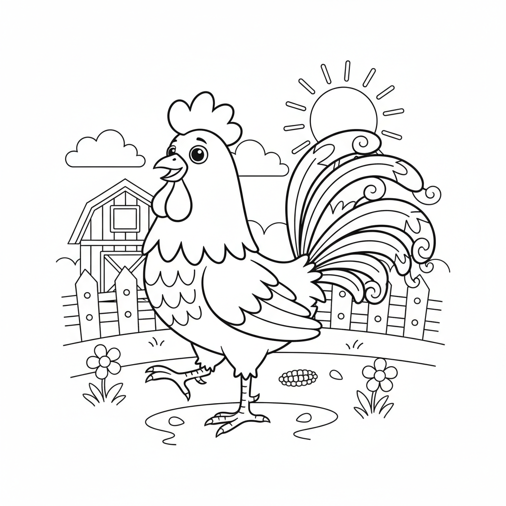 Coloriage coloriage coq 2