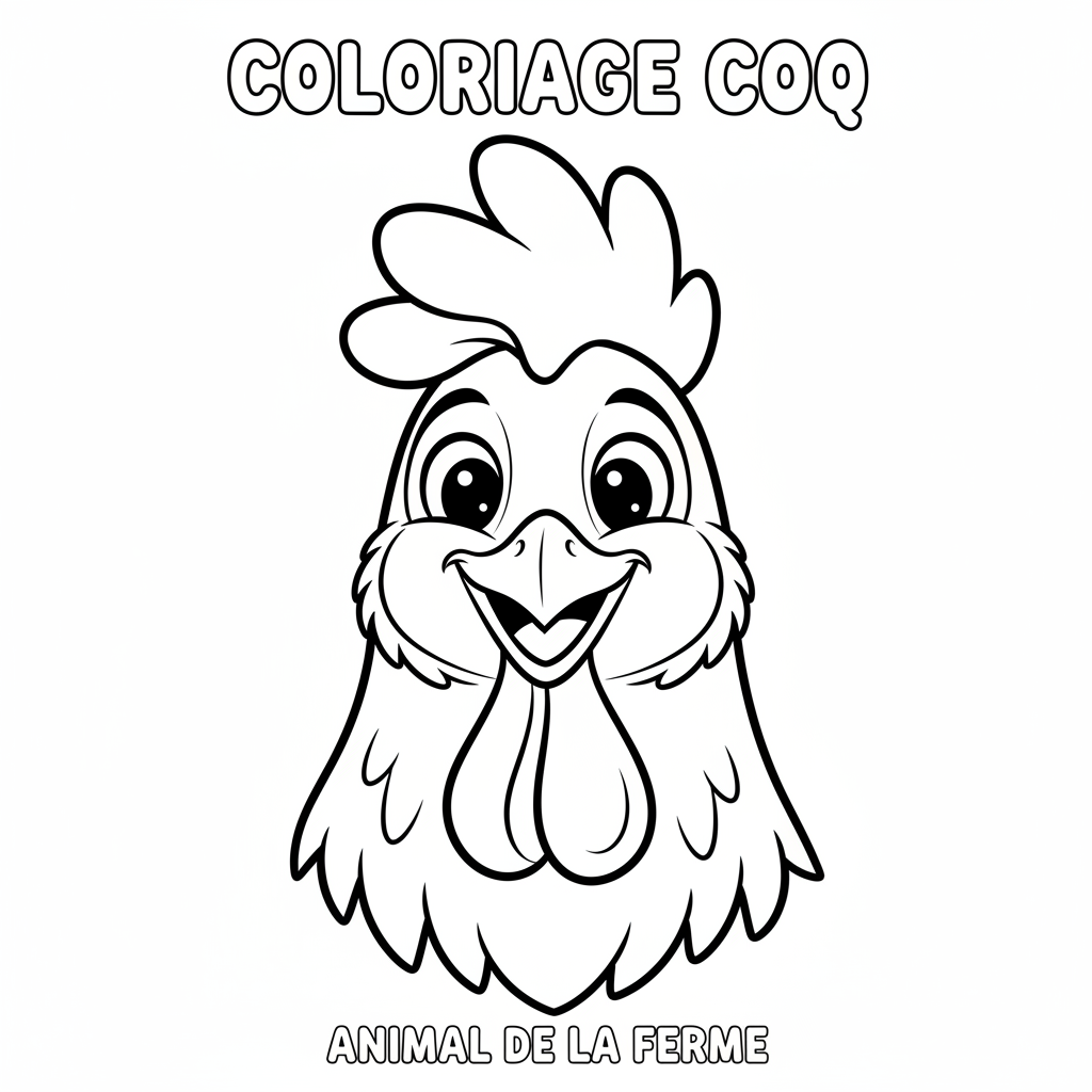 Coloriage coloriage coq 4