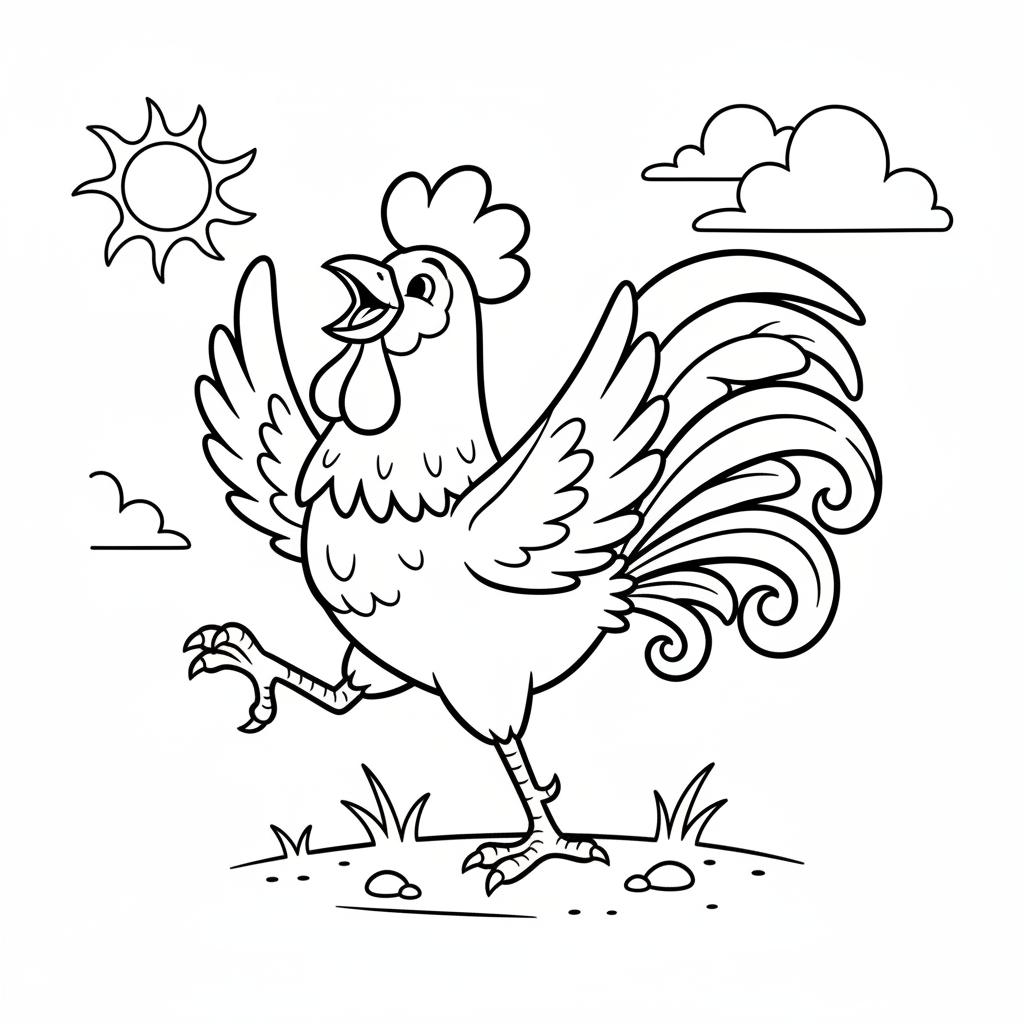 Coloriage coloriage coq 5
