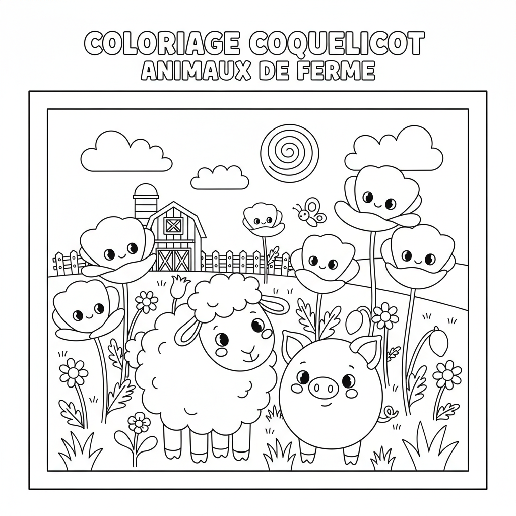 Coloriage Coquelicot Gratuit à Imprimer pour Enfants