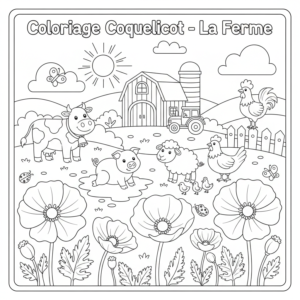 Coloriage coloriage coquelicot 2