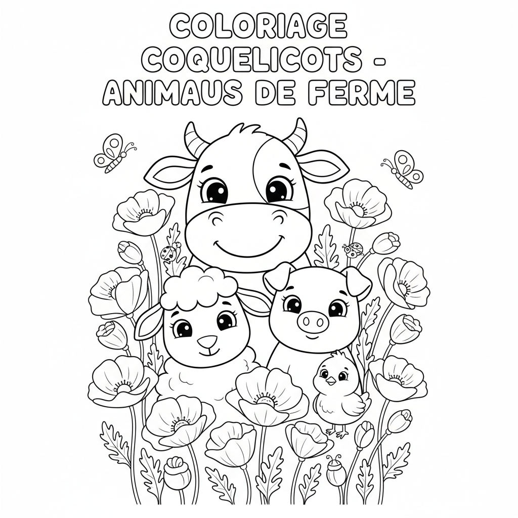 Coloriage coloriage coquelicots 4