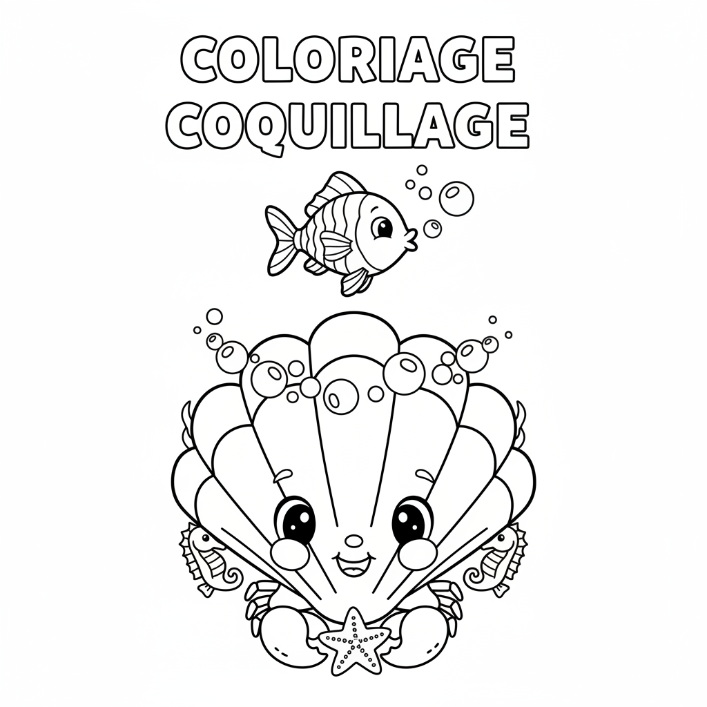 Coloriage coloriage coquillage 4