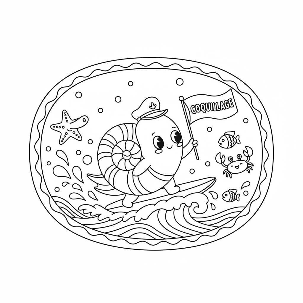 Coloriage coloriage coquillage 5