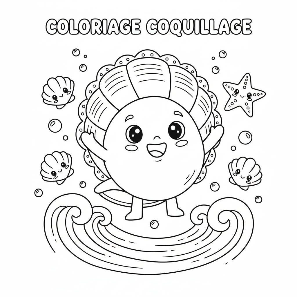 Coloriage Coquillage À Imprimer Gratuit pour Enfants