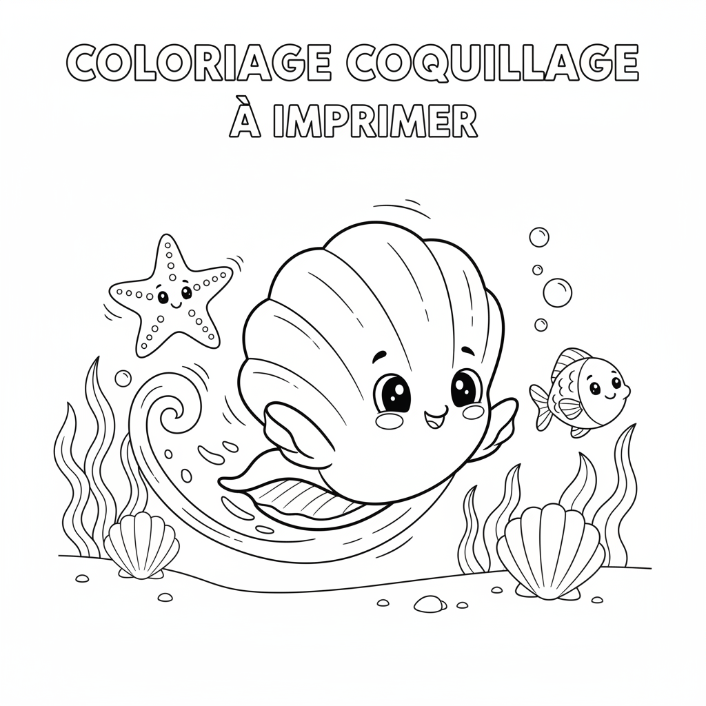 Coloriage coloriage coquillage à imprimer 5