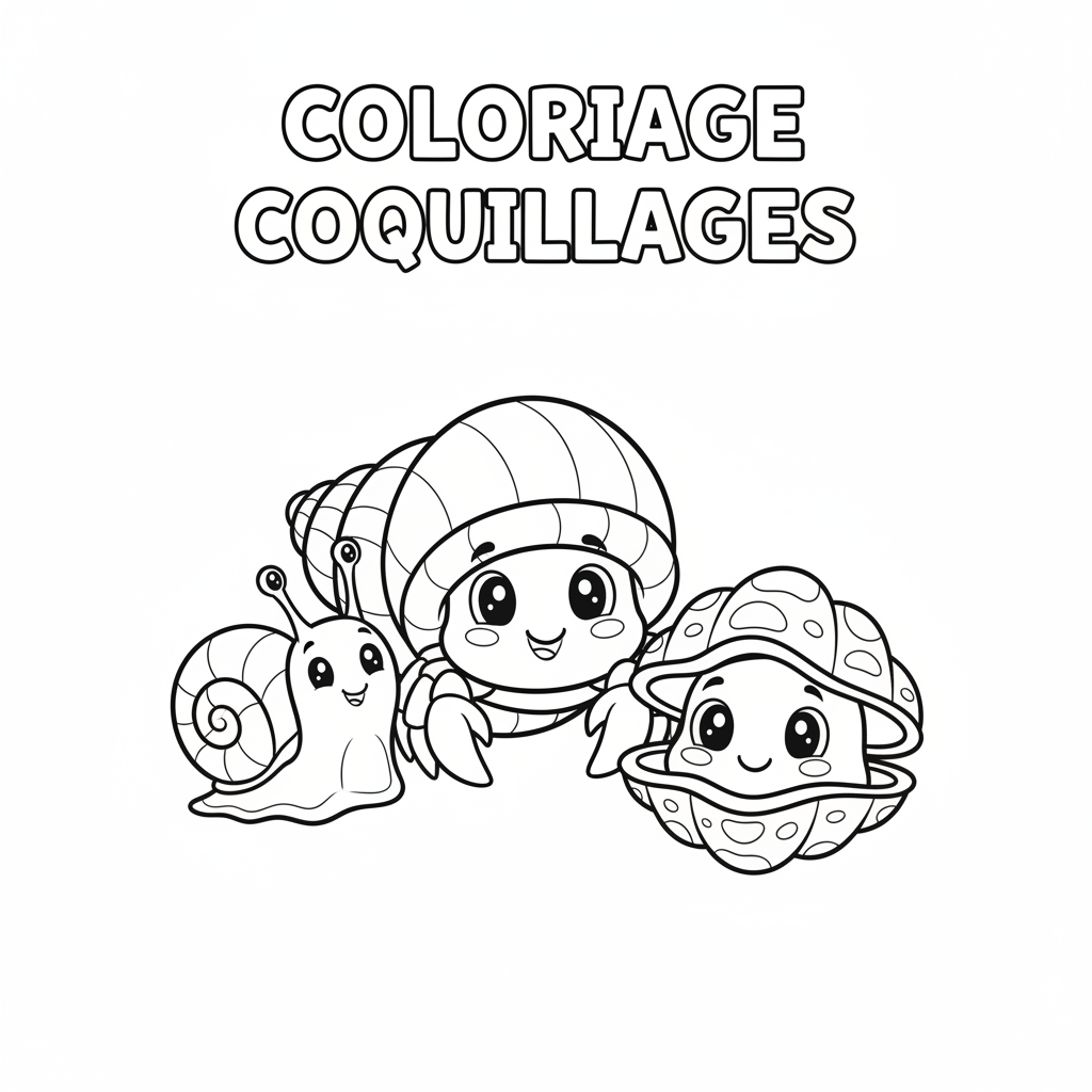 Coloriage coloriage coquillages 4
