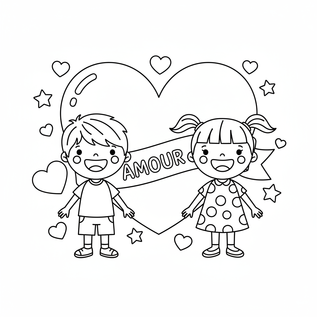 Coloriage coloriage couple amoureux