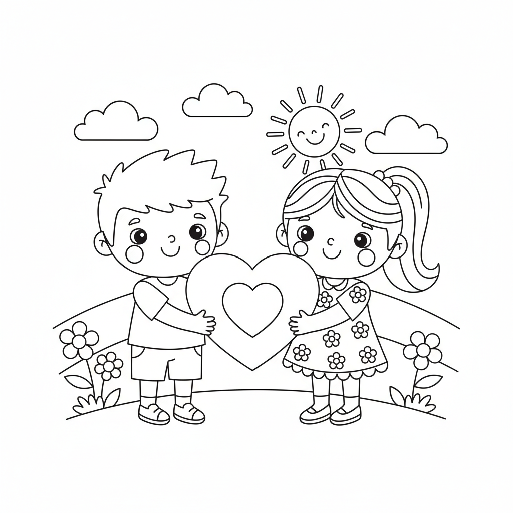 Coloriage coloriage couple amoureux 3