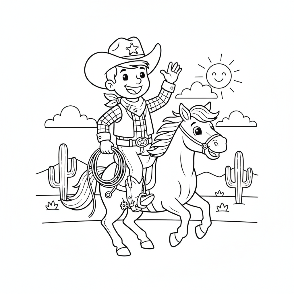 Coloriage coloriage cowboy 2