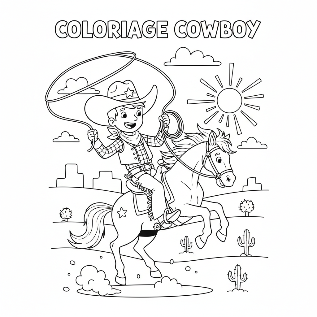 Coloriage coloriage cowboy 5