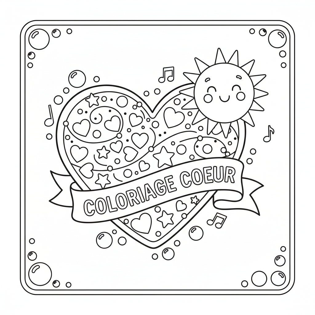 Coloriage coloriage cœur 2