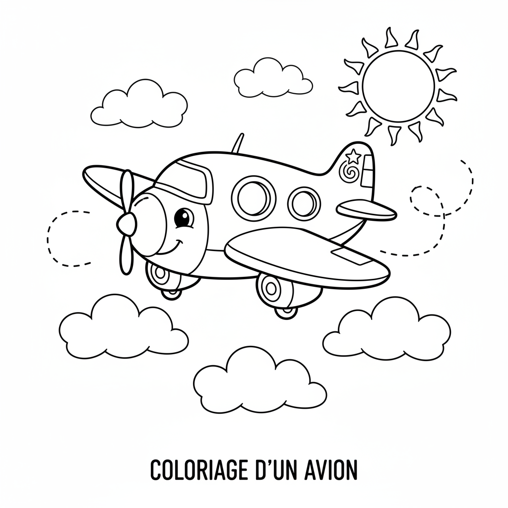 Coloriage coloriage d un avion 2