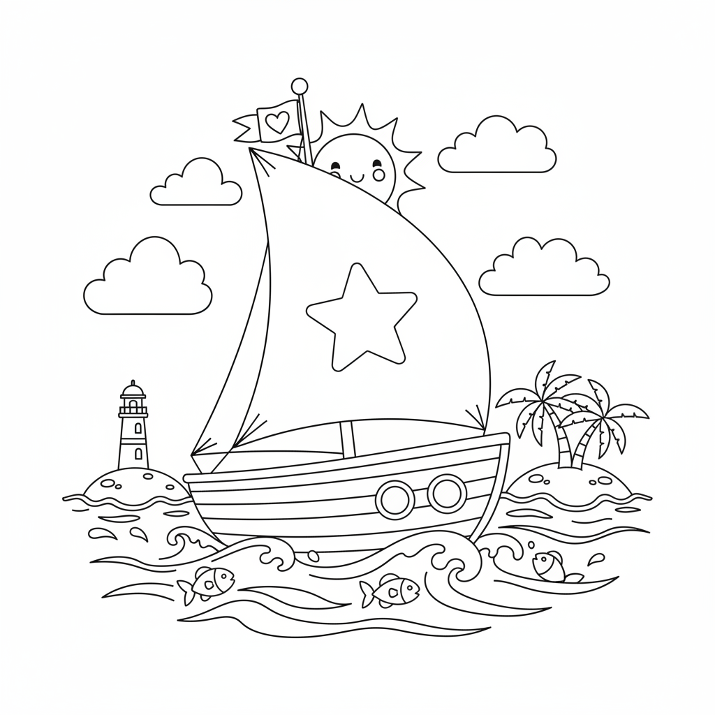 Coloriage coloriage d un bateau 2