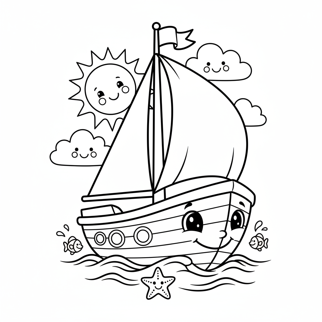 Coloriage coloriage d un bateau 4