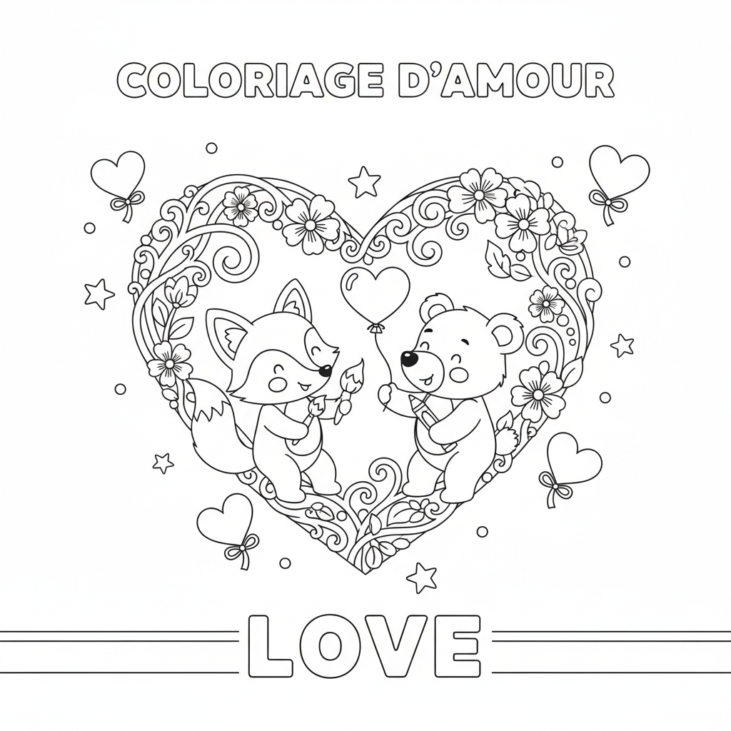 Coloriage coloriage d'amour 2