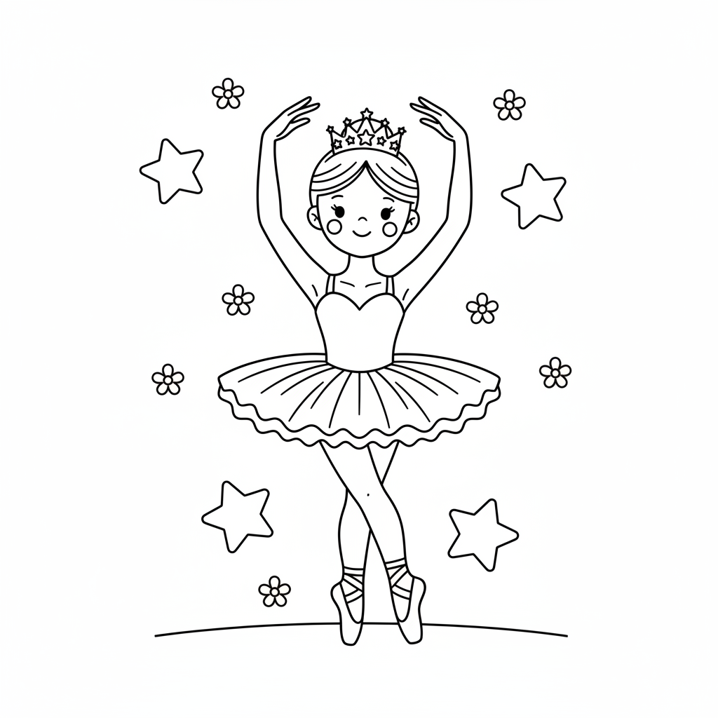 Coloriage Danseuse Etoile Gratuit à Imprimer