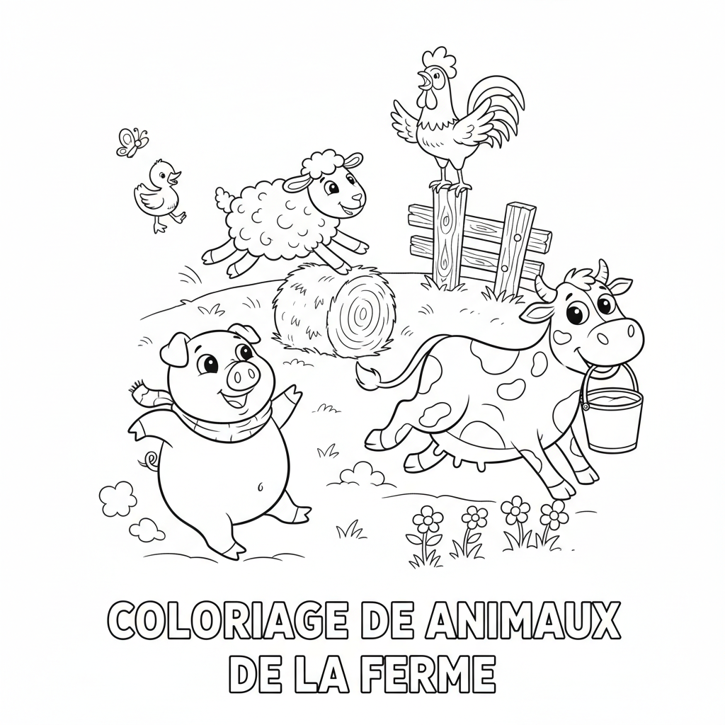 Coloriage coloriage de animaux de la ferme 5