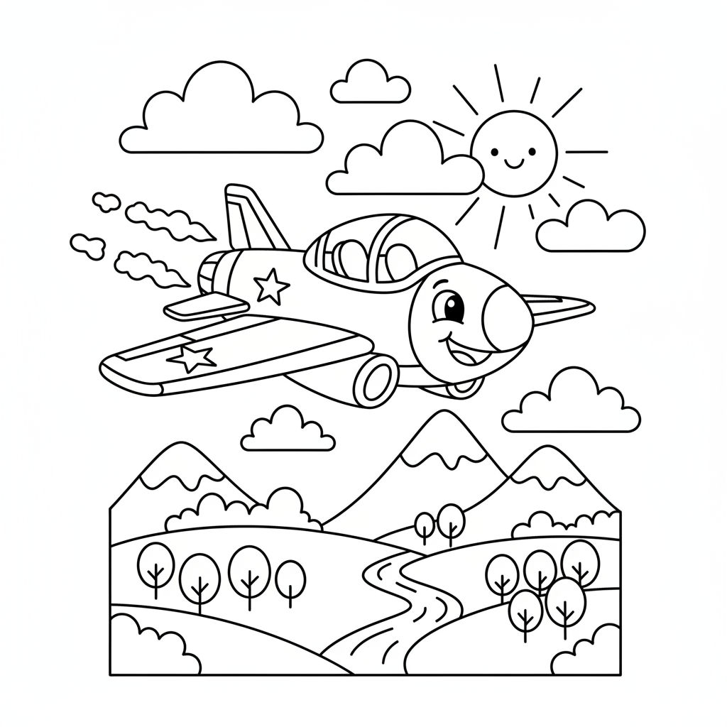 Coloriage coloriage de avion de chasse 3