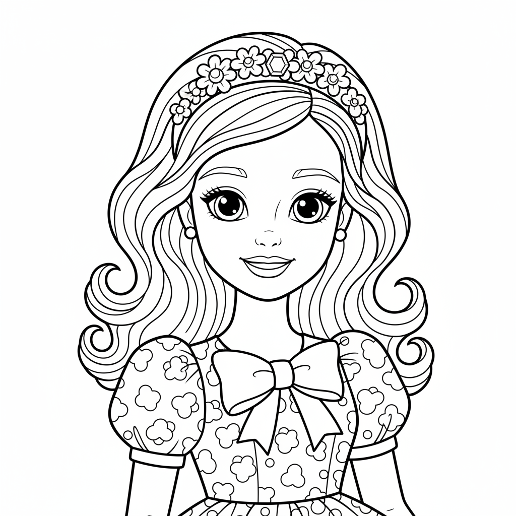 Coloriage coloriage de barbie 4