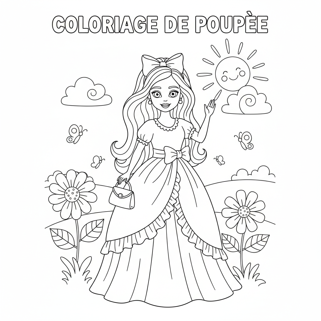 Coloriage coloriage de barbie à imprimer 3