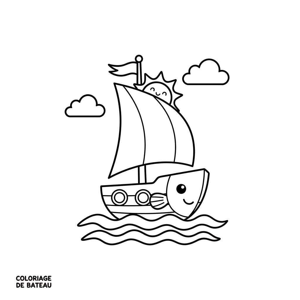 Coloriage coloriage de bateau