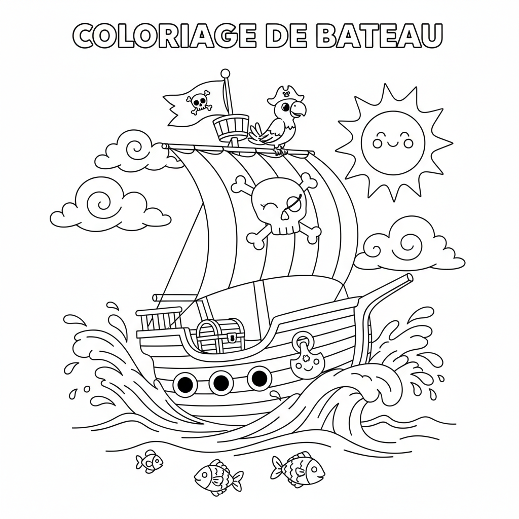 Coloriage coloriage de bateau 5