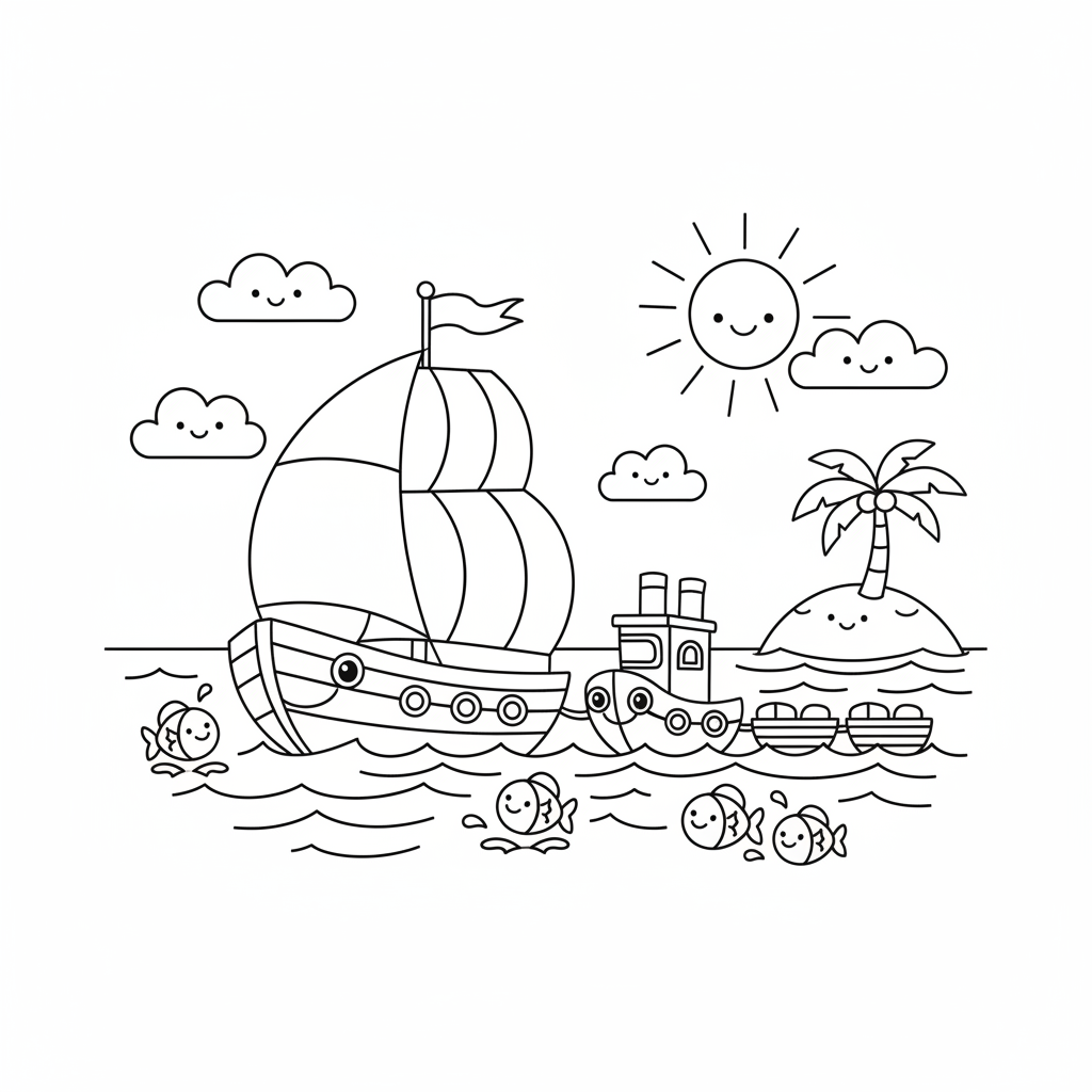 Coloriage coloriage de bateaux