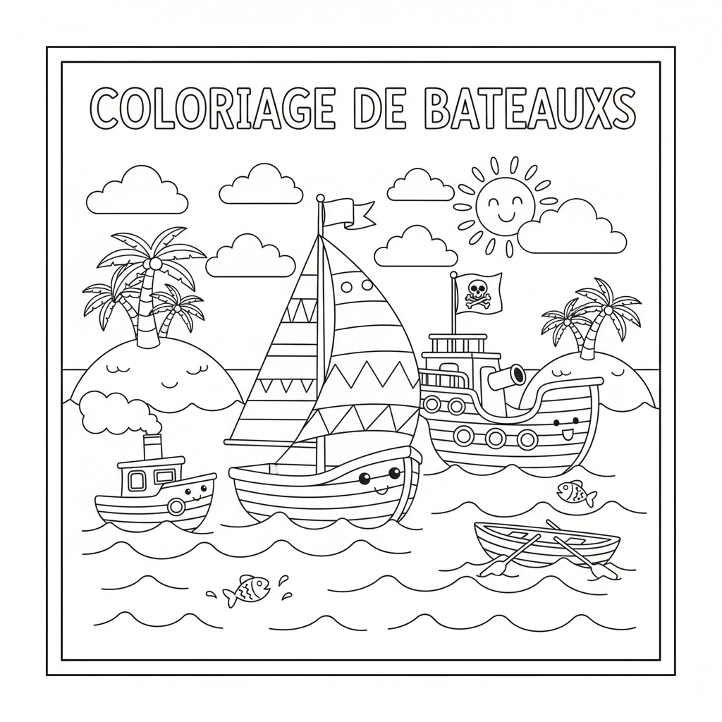 Coloriage coloriage de bateaux 3