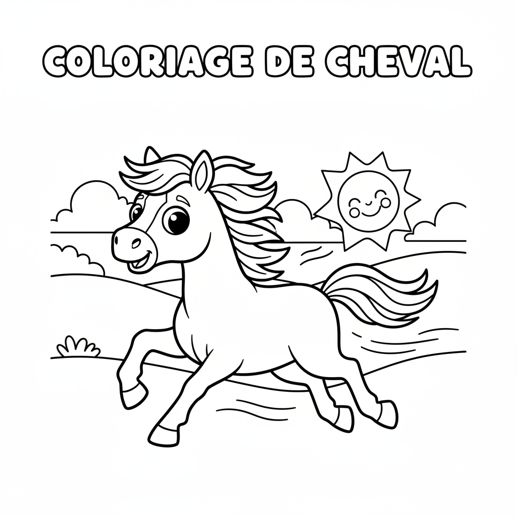 Coloriage coloriage de cheval 5