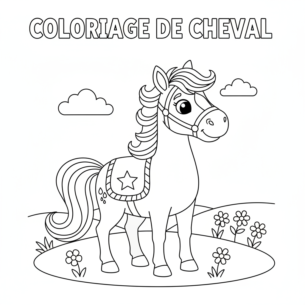 Coloriage coloriage de cheval à imprimer 2