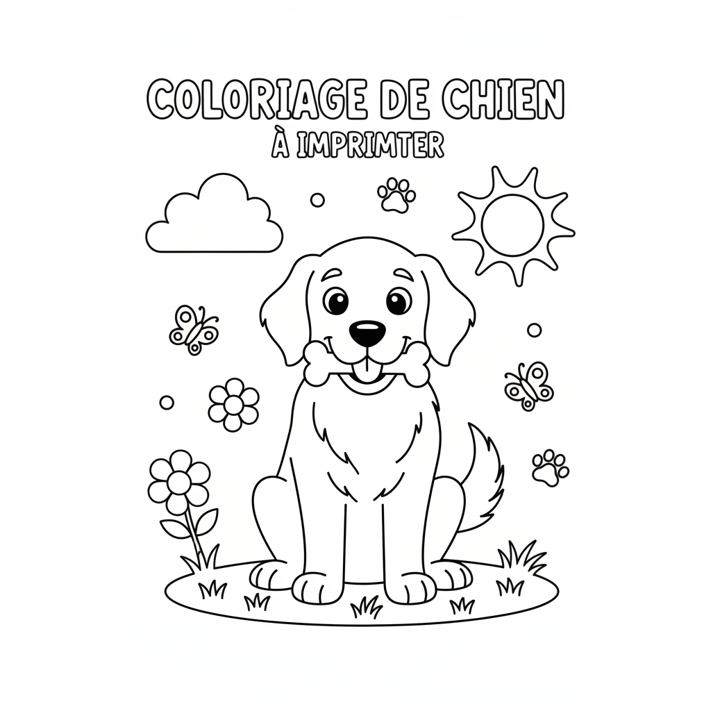 Coloriage coloriage de chien à imprimer 2