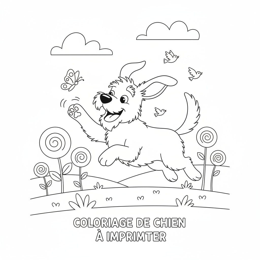 Coloriage coloriage de chien à imprimer 5