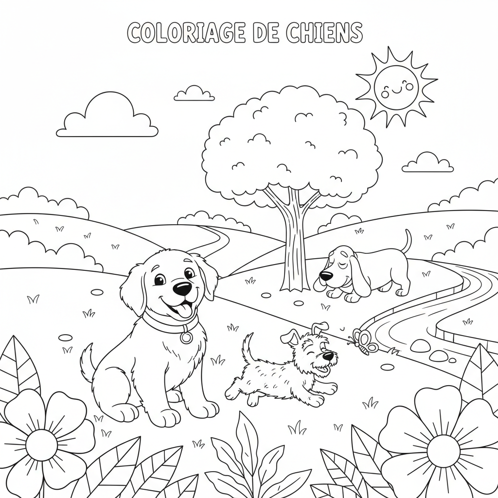 Coloriage coloriage de chiens 3