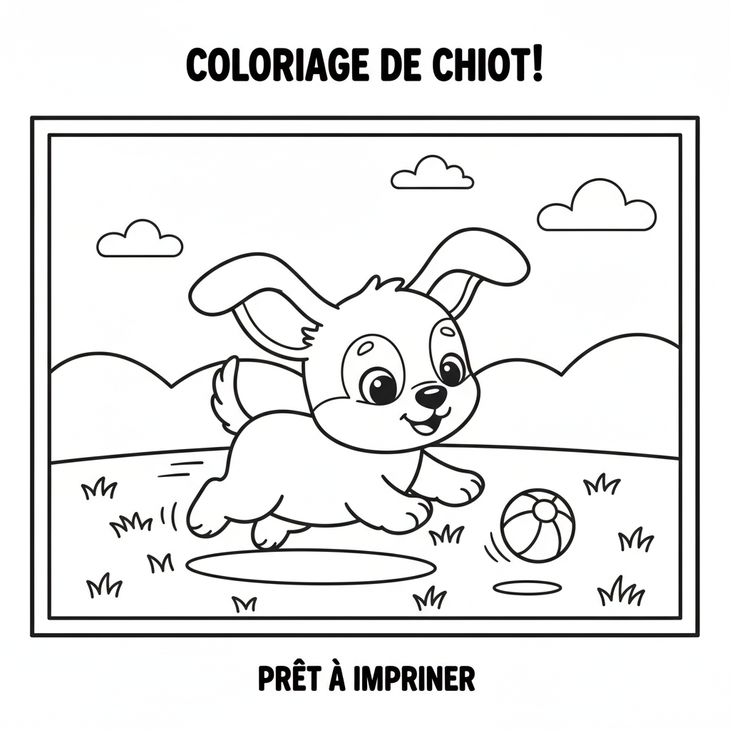 Coloriage coloriage de chiot trop mignon à imprimer 5