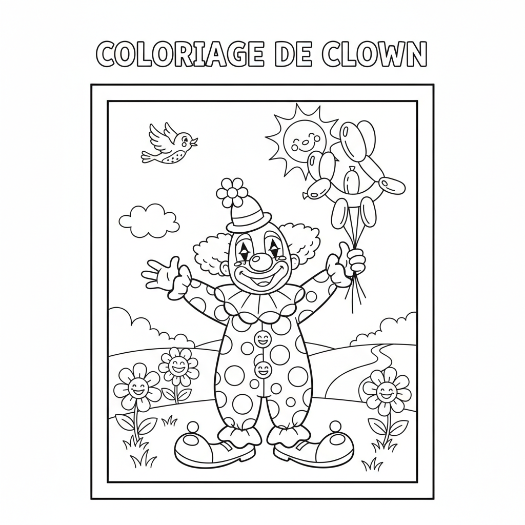 Coloriage coloriage de clown 3