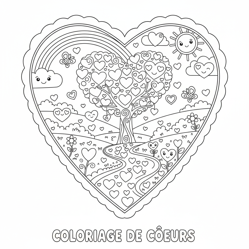 Coloriage coloriage de coeurs 3