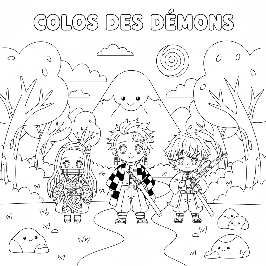 Coloriage coloriage de demon slayer 3
