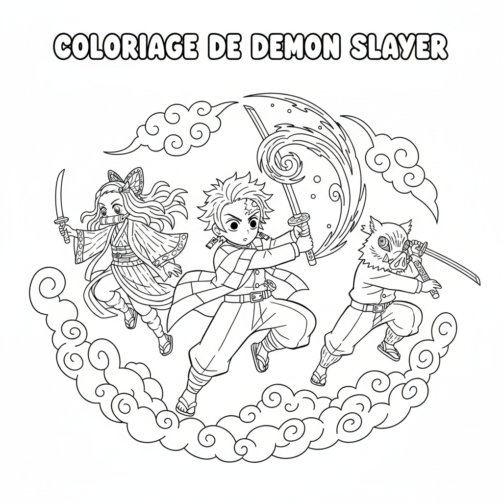 Coloriage coloriage de demon slayer 5