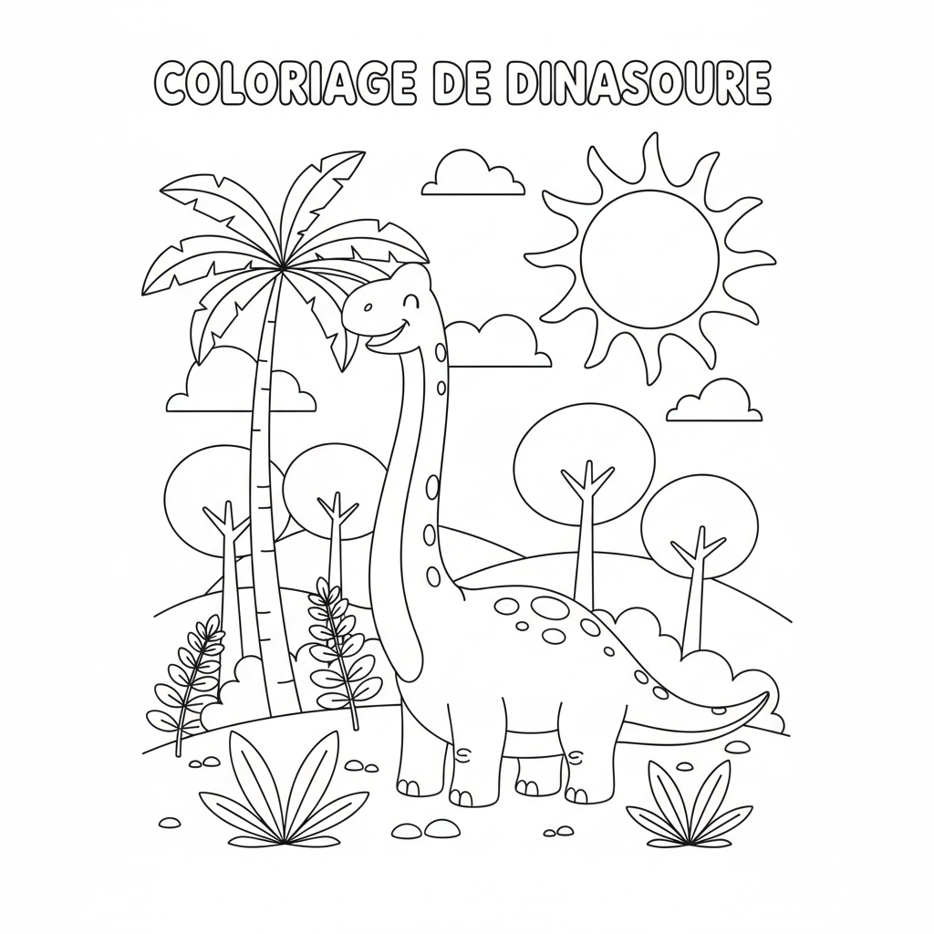Coloriage coloriage de dinosaure à imprimer 3