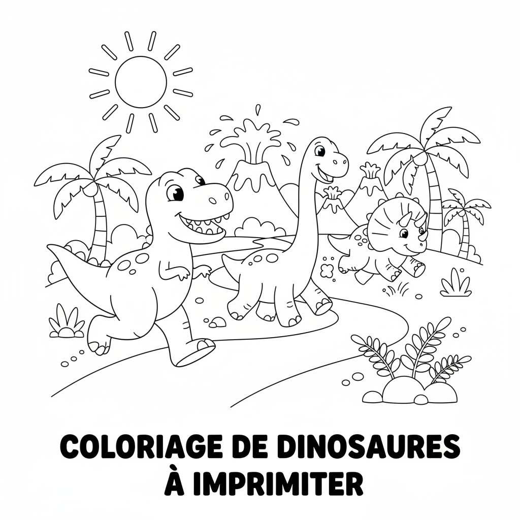 Coloriage coloriage de dinosaures à imprimer 5