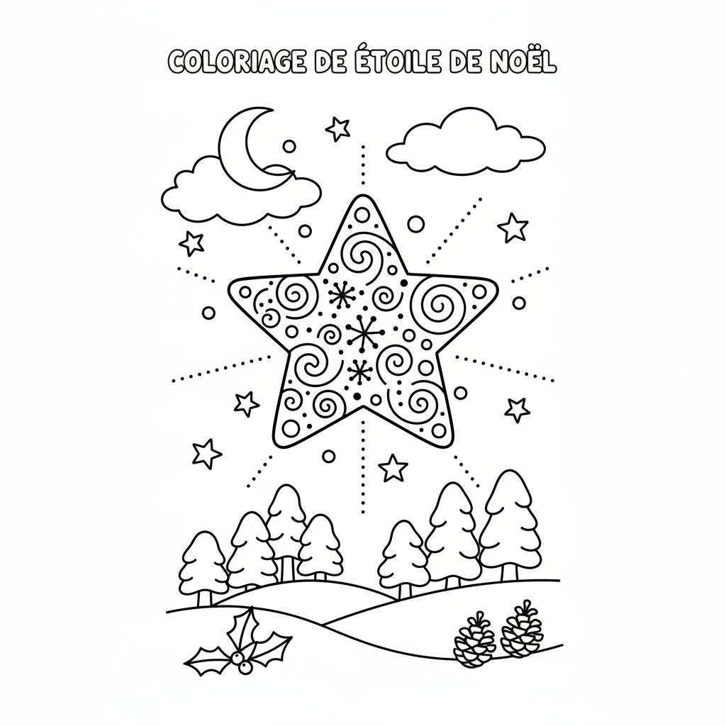 Coloriage coloriage de etoile de noel 3