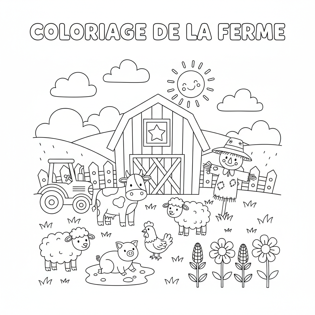 Coloriage coloriage de la ferme 3