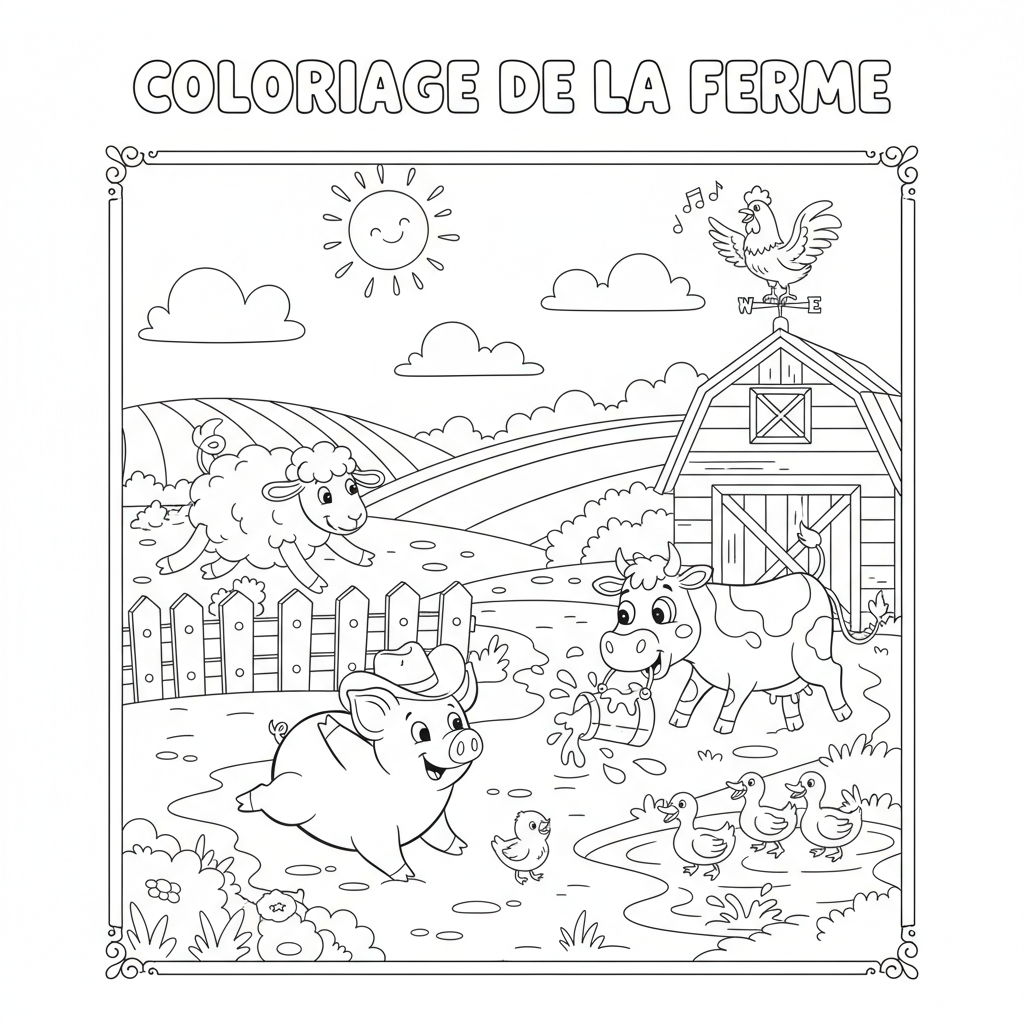 Coloriage coloriage de la ferme 5