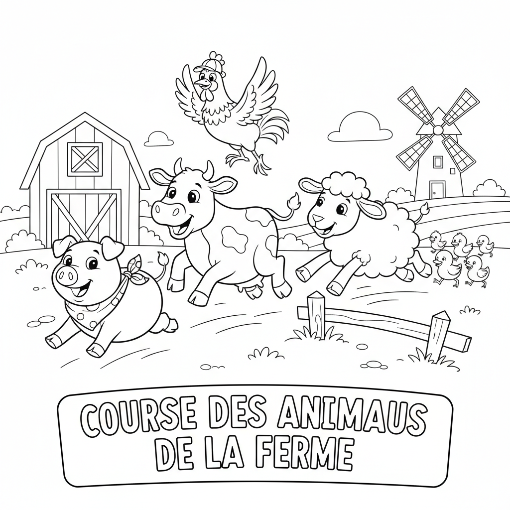 Coloriage coloriage de la ferme des animaux 5