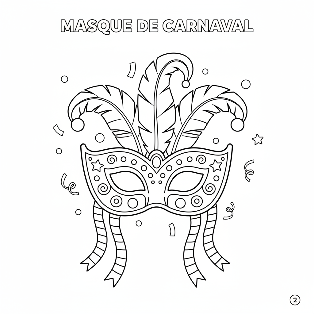 Coloriage coloriage de masque de carnaval 2