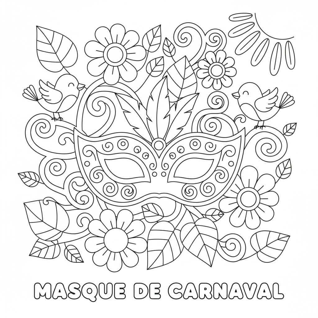 Coloriage coloriage de masque de carnaval 3