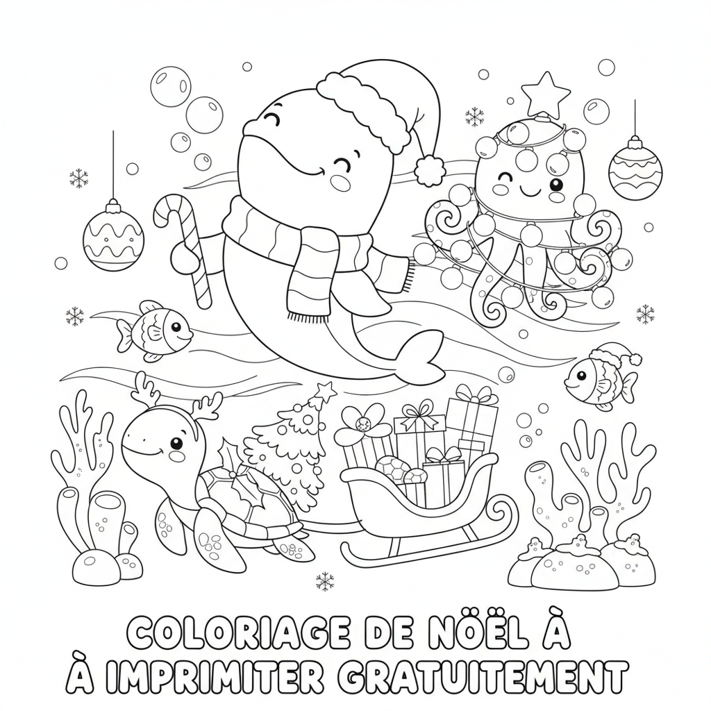 Coloriage coloriage de noël à imprimer gratuitement